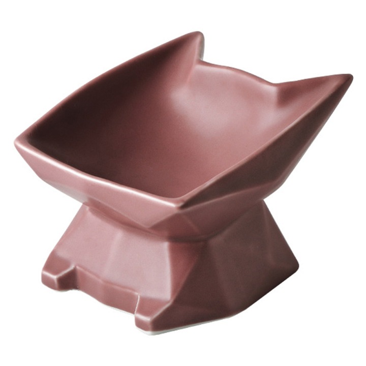 Set 2 castroane pentru pisici, design pisica fericita, anti-alunecare, violet