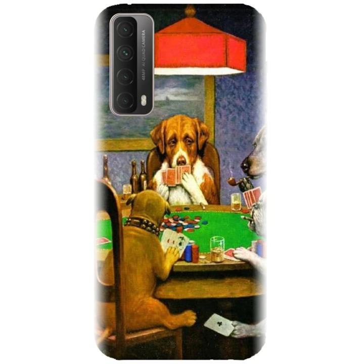 Силиконов кейс, съвместим с модел Huawei P Smart 2021 - Dogs Playing Poker