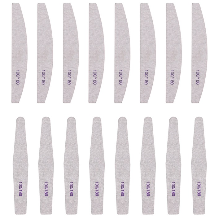 Set 16 pile de unghii, Argintiu