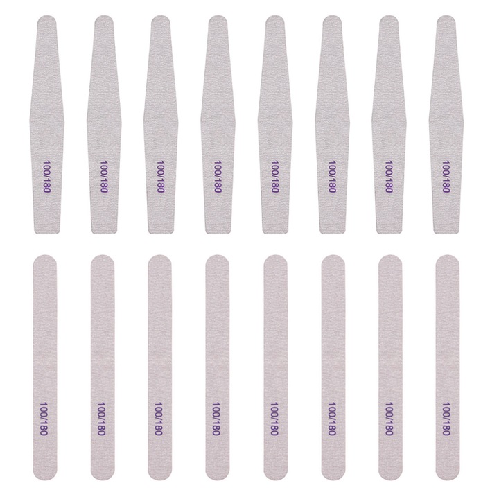 Set 16 Pile de unghii, Granulatie 100/180, 2.8 x 17.8 cm, Gri