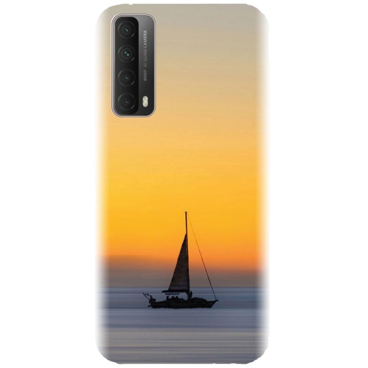 Szilikon tok kompatibilis a Huawei P Smart 2021 - Wind Sail Boat Ocean Sunset modellel