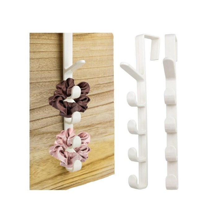 Umeras pentru usa PrzydaSie.pl, 5 carlige, alb, 30x12x3cm