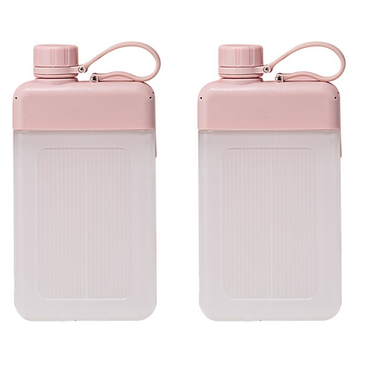 Set 2 cani patrate portabile, capacitate 450ml, 10x20cm