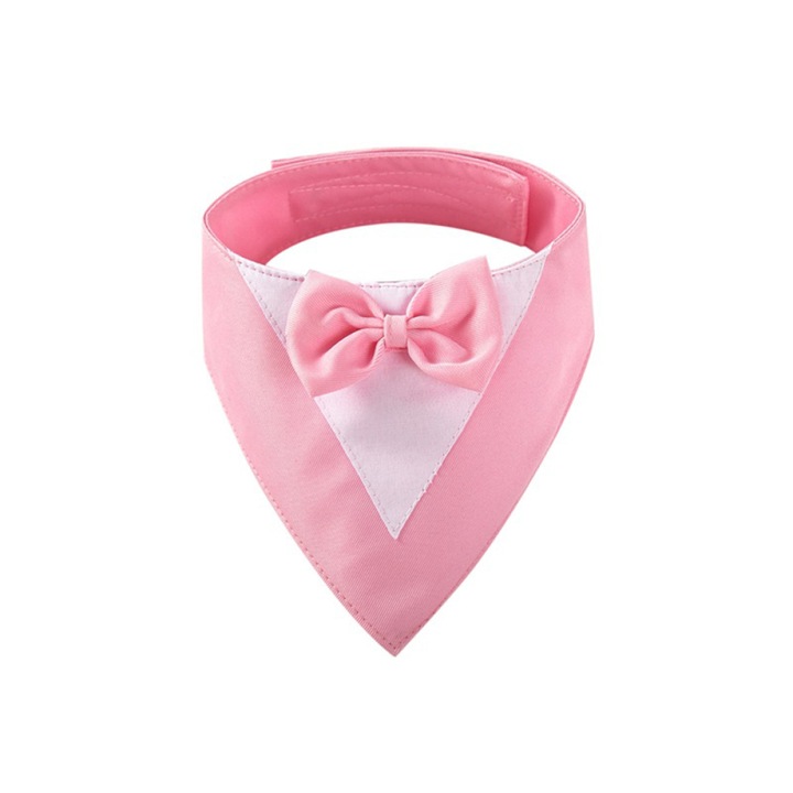 Bandana pentru caini, bumbac, roz, 30cm, XS