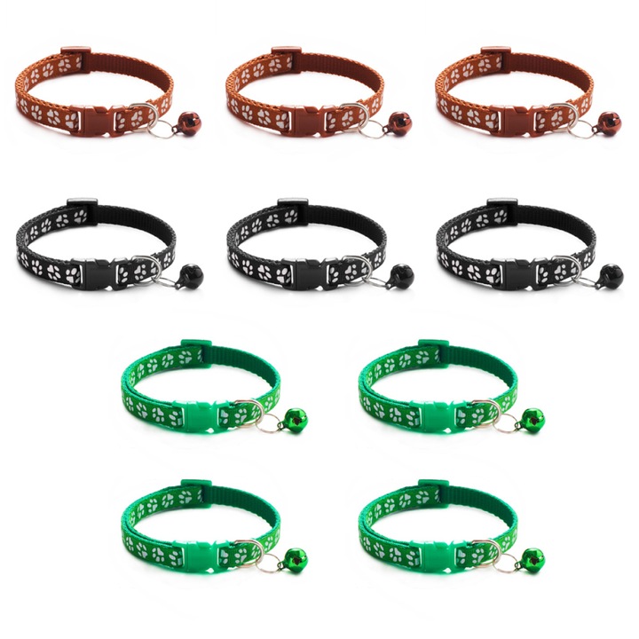 Set 10 zgarzi, ajustabile, multicolor, 19-32cm