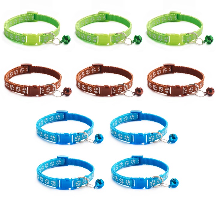 Set 10 zgarzi, ajustabile, multicolor, 19-32cm