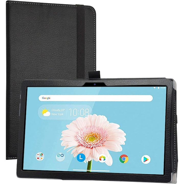 Капак за таблет, съвместим с TECLAST P20HD/M40, полиуретан, функция стойка, черен