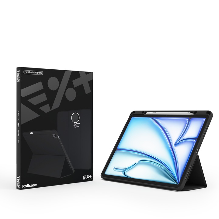 NEXT ONE Калъф Rollcase за iPad Air 13 инча M2 2024, черен