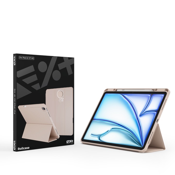 NEXT ONE Защитен калъф Rollcase за iPad Air 13 инча M2 2024 | Розово