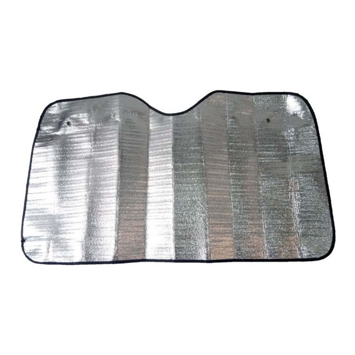 Parasolar auto universal, aluminiu, argintiu, 140x70cm