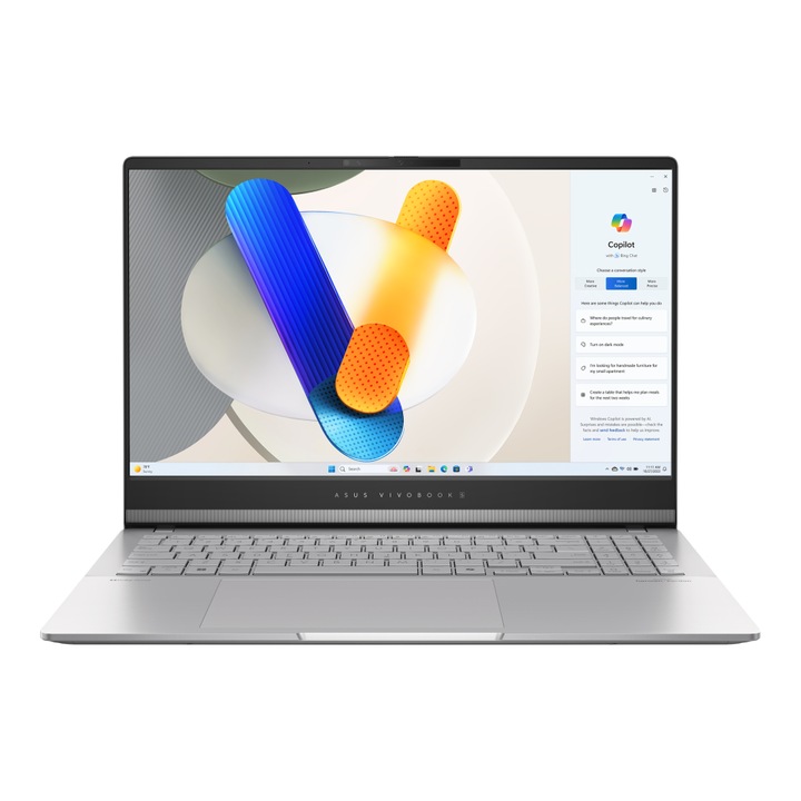 Asus VivoBook S15 M5506NA-MA050WS 15.6" 120Hz OLED лаптоп, AMD® Ryzen™ 5 R5-7535HS, 16GB, 512GB SSD, AMD® Radeon Graphics, Windows® 11, унгарска клавиатура, сребрист