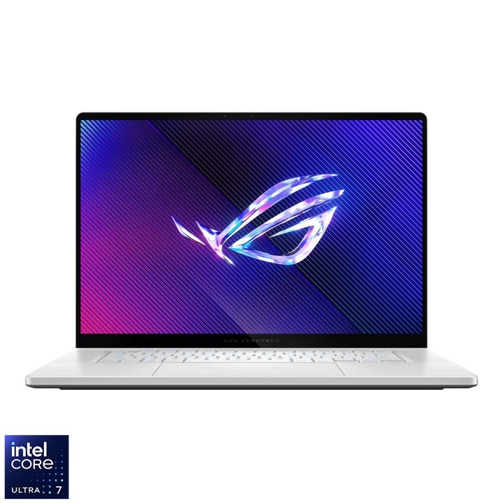 Asus ROG Zephyrus GU605MI-QR075W 16" WQXGA 240Hz OLED laptop, Intel® Core™ Ultra 7 7-155H, 32GB, 1TB SSD, NVIDIA® GeForce® RTX 4070 8GB, Windows® 11, Magyar billentyűzet, Fehér