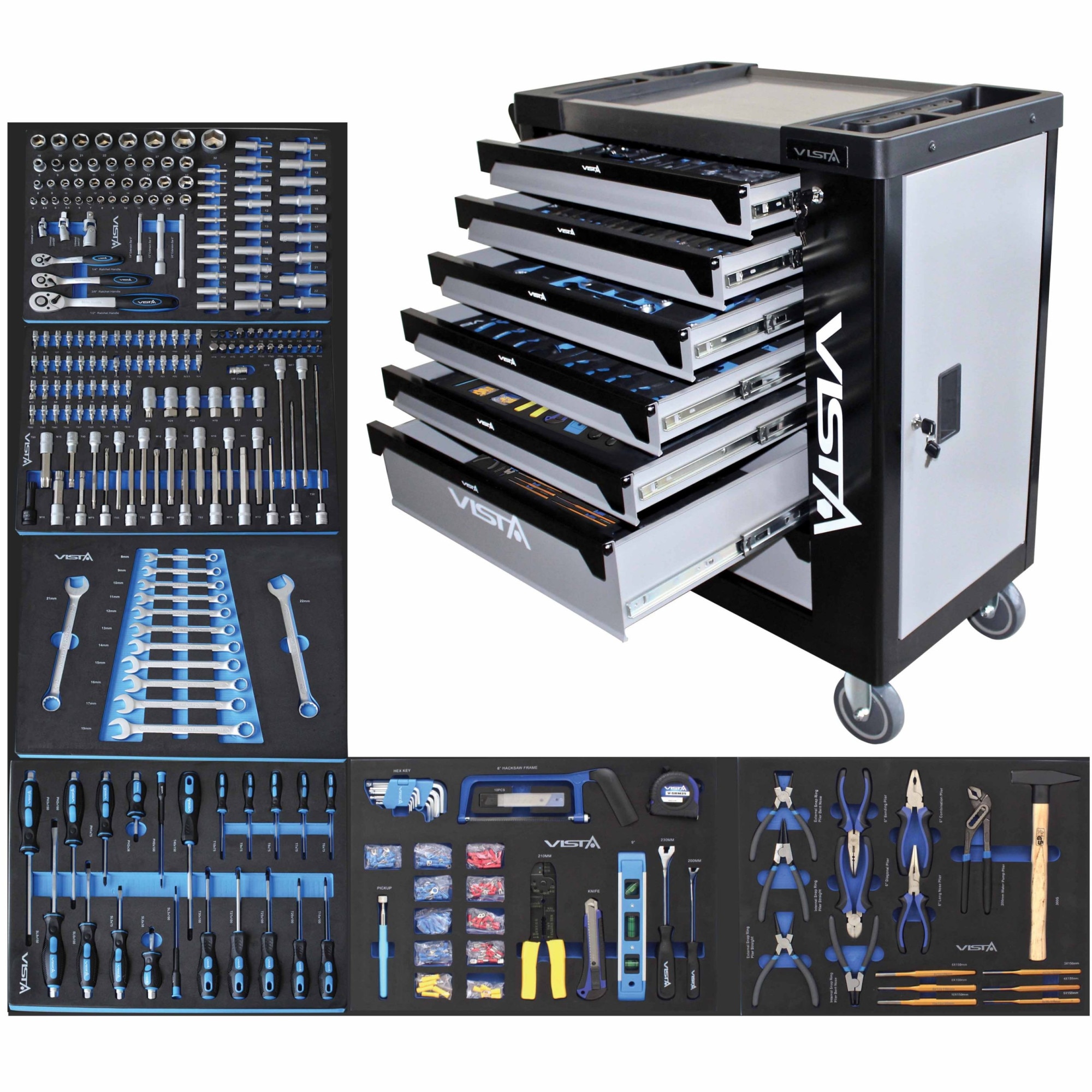 Dulap scule profesional echipat 7 sertare, 6 module, ASTA, 257