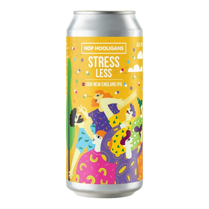 Bere artizanala Hop Hooligans - Stress Less, New England IPA, 6%, 500 ml