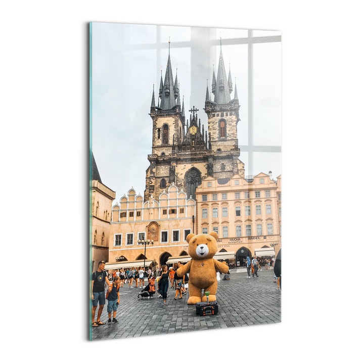 Tablou Sticla, Wallfluent, Biserica Fecioarei Maria din Praga, Galben, 40x60 cm, 010010010160100075619