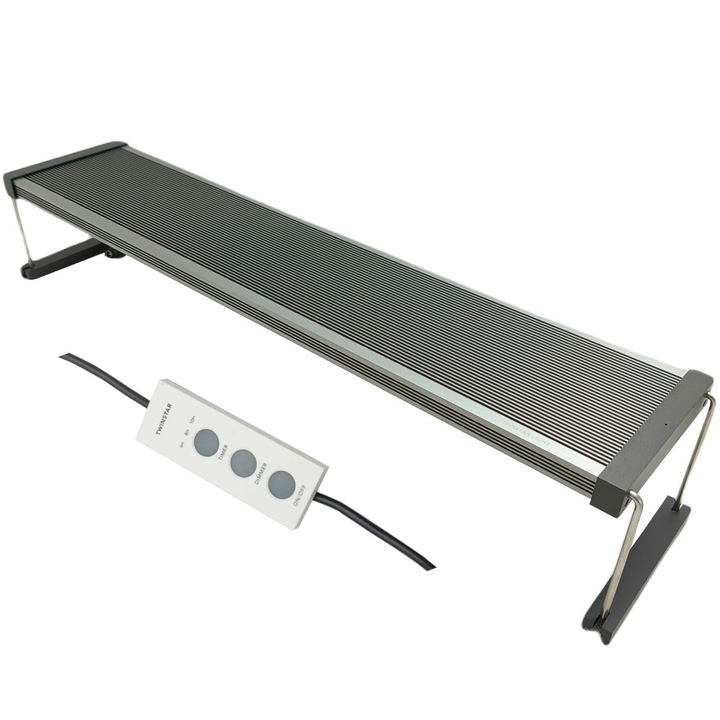 Lampa pentru acvarii de 60-70cm Light IV 600S, TwinStar, LED RGB, 59W, 3620lm, Gri