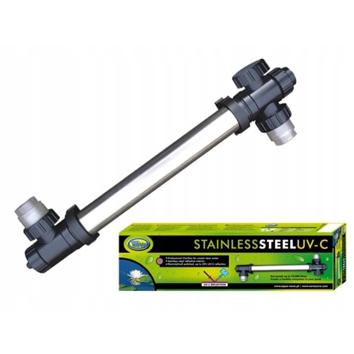 Sterilizator UV-C Aqua Nova, 75W, pentru acvariu/iaz, inox, 91 cm