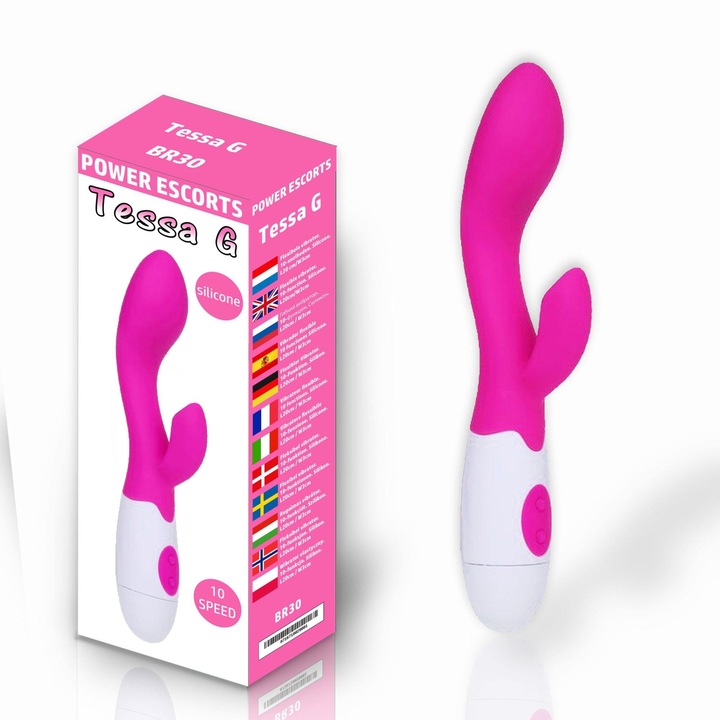 Power Escorts vibrátor, Tessa G, 10 sebesség, 20x3 cm, AAA elem nélkül