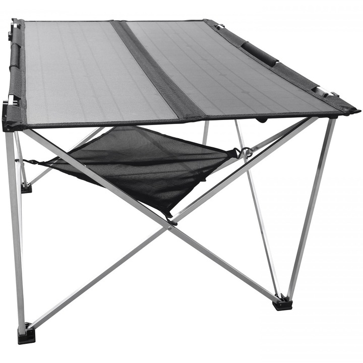 Technaxx TX-252 Kempingasztal napelemes töltéssel, 60 W, mérete 80,5 x 66 x 56 cm, összecsukható, 2xUSB-A, 1xUSB-C, 1xDC5521, fekete