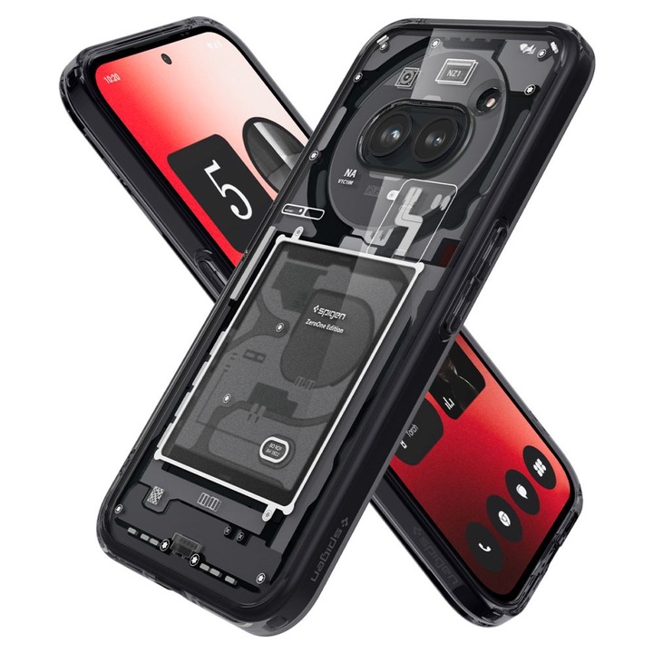 Калъф RAO Premium Grip, съвместим с Nothing Phone 2a/2a Plus, Ultra Hybrid Zero One, U80, Silicone, Matte Pitch Black