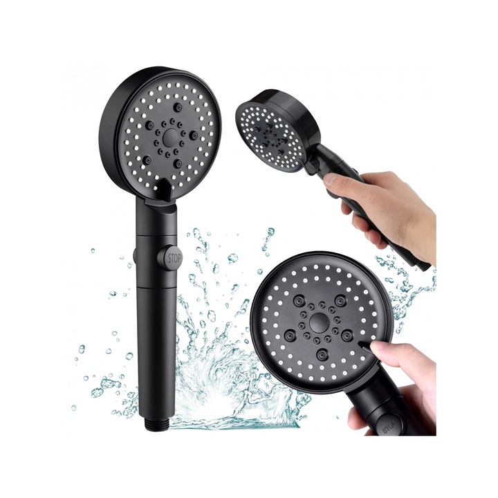 Cap de dus PrzydaSie.pl, 5 functii, negru, 90mm