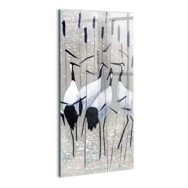 Tablou Sticla, Wallfluent, Macarale in stuf, Gri, 50x100 cm, 010010010170100075040