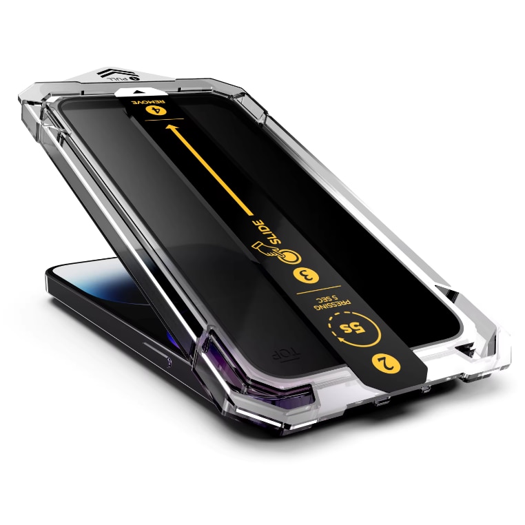 Set 2 Folii PREMIUM Sticla Temperata Transparenta HD Black Edge, Compatibil cu iPhone 15 Pro, Instalare usoara cu EASYAPP pentru indepartarea prafului, Anti-zgarieturi, Anti-amprenta, Anti-soc, Anti-ulei, Anti-orbire