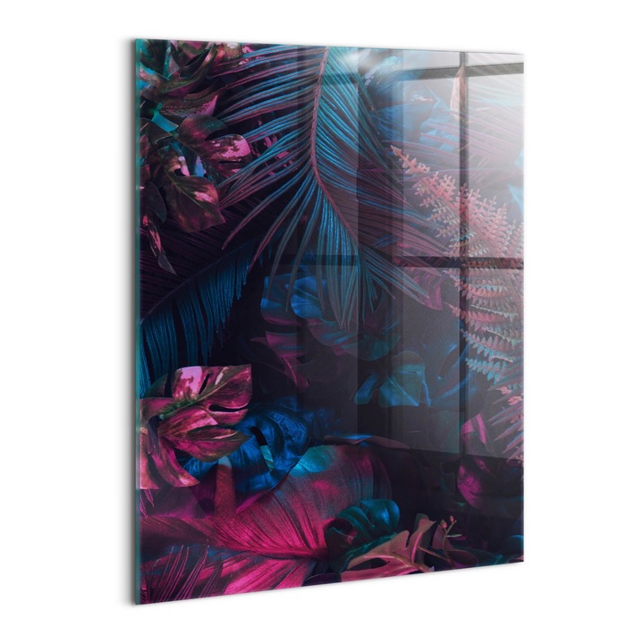 Tablou Sticla, Wallfluent, Flori exotice, Multicolor, 60x80 cm, 010010010230100088599
