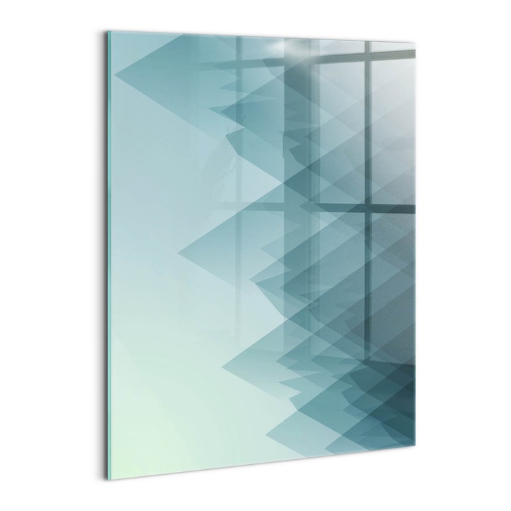 Tablou Sticla, Wallfluent, Compozitia geometrica a figurilor, Albastru, 60x80 cm, 010010010230100074630