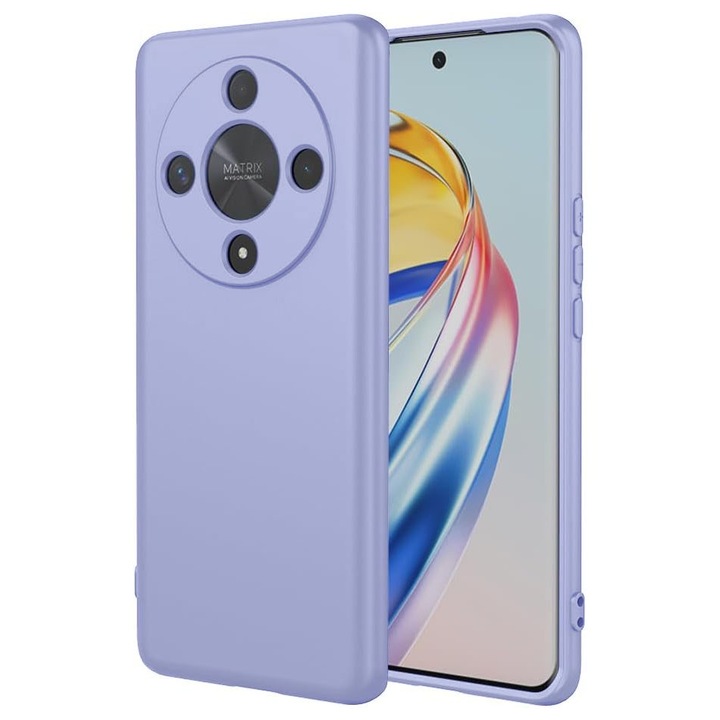 Husa pentru Honor Magic 6 Lite Daden® Soft Edge Silicone, Ultra Slim, Interior din microfibra, Mov