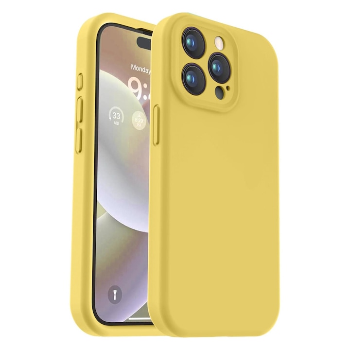 Husa pentru iPhone 15 Pro Max silicone case yellow