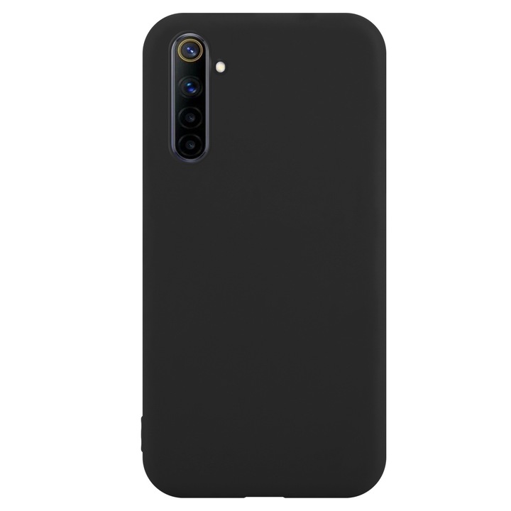 Husa compatibila cu Realme 6 / 6i, Silicon Cover, Interior Microfibra, Protectie Camere, Negru, Atlas