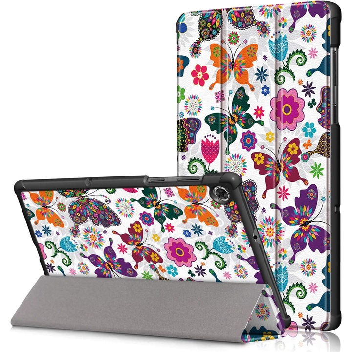 Husa Slim Sigloo, Smart Cover, Trifold, pentru tableta Samsung Galaxy Tab A7 10.4 inch (2022/2020) T500 /T505, model Butterfly