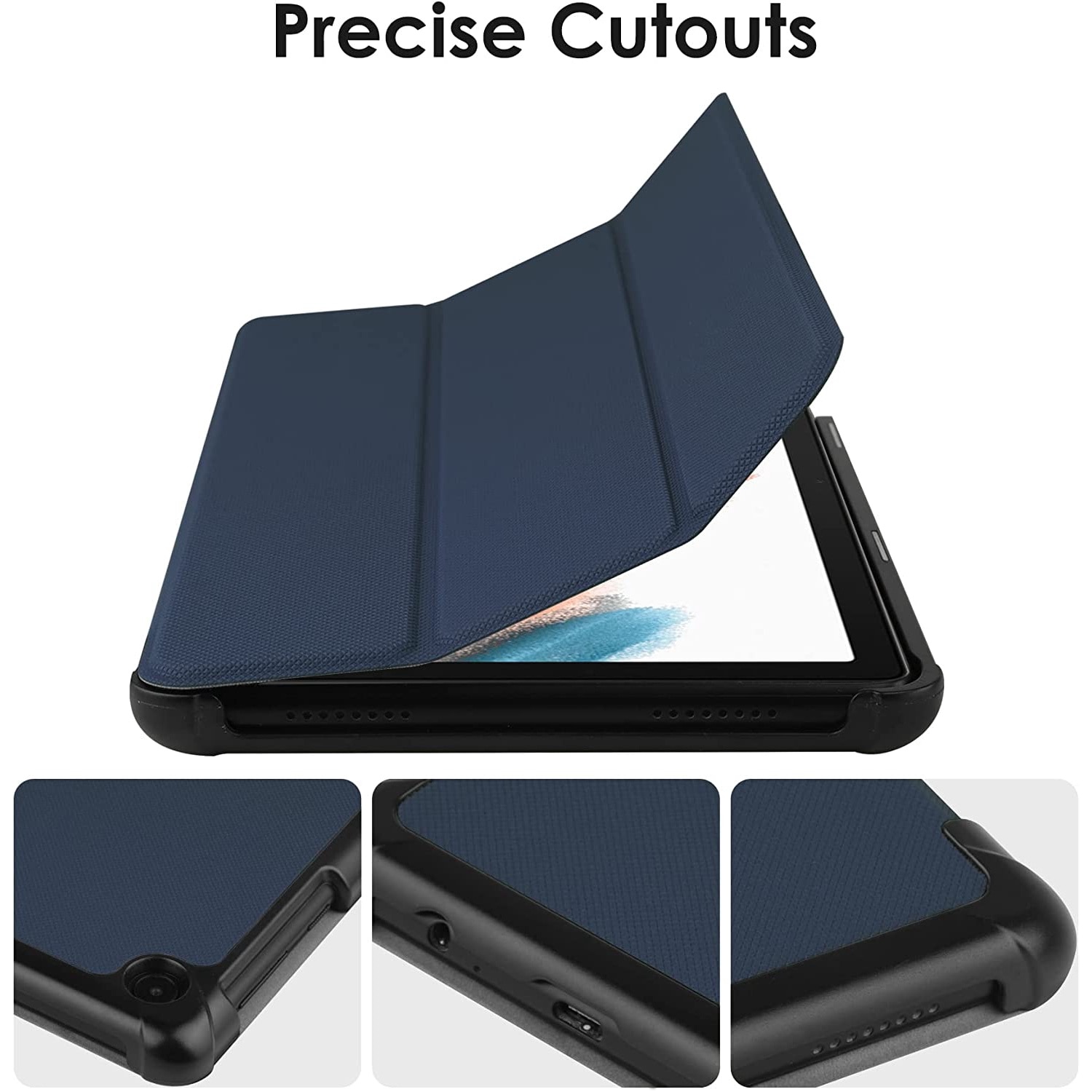 Husa Slim Sigloo, Smart Cover, Trifold, pentru tableta Xiaomi Mi Pad 5, Mi Pad 5 Pro, Dark Blue