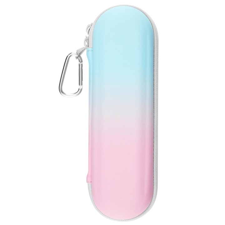 Etui De Voiaj Pentru Periuta De Dinti Electrica, Zggzerg, Universala, Impermeabil, Coaja tare, Nu se deforma usor, Cu depozitare accesorii, fermoar si catarama metalica, Pentru camping, acasa, PU, 23cm x 7.5cm x 6.3cm, Multicolor