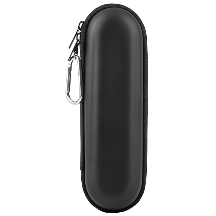 Etui De Voiaj Pentru Periuta De Dinti Electrica, Zggzerg, Universala, Impermeabil, Coaja tare, Nu se deforma usor, Cu depozitare accesorii, fermoar si catarama metalica, Pentru camping, acasa, PU, 23cm x 7.5cm x 6.3cm, Negru