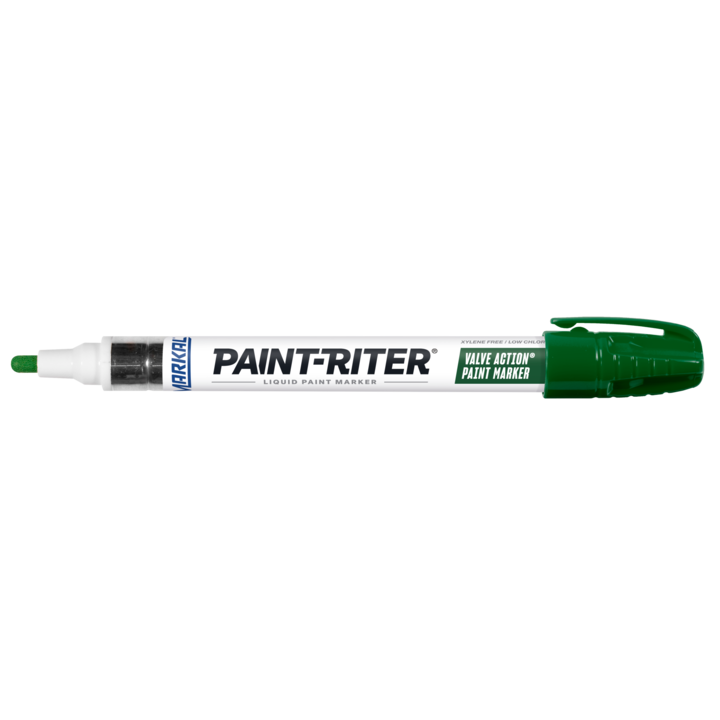 Marker Markal Paint-Riter Valve Action, uscare rapida, rezistent la intemperii, verde