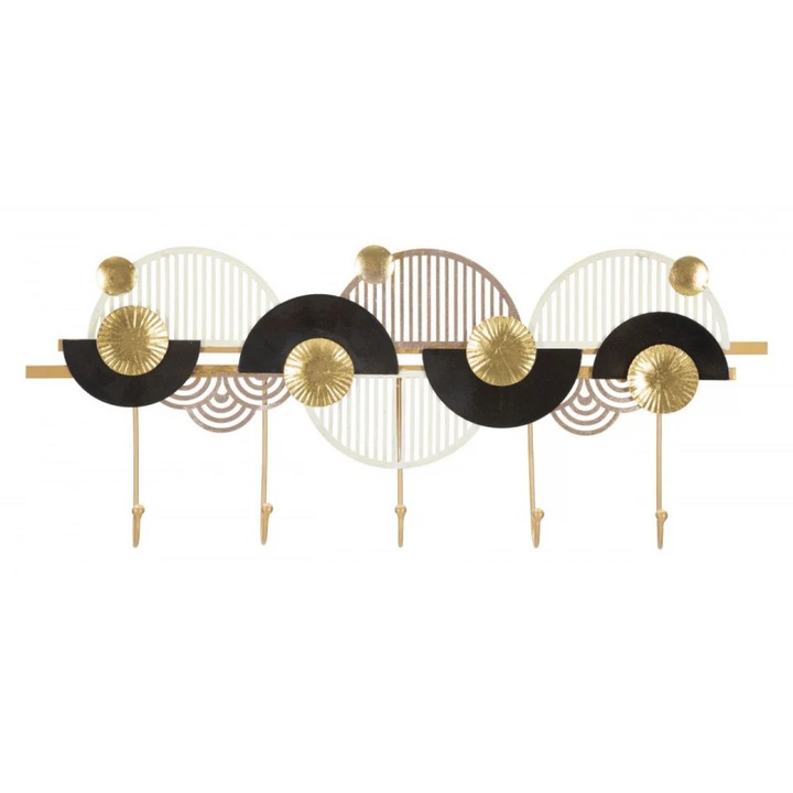 Cuier de perete auriu din metal, 73 x 6, 5 x 30 cm, Art Mauro Ferreti