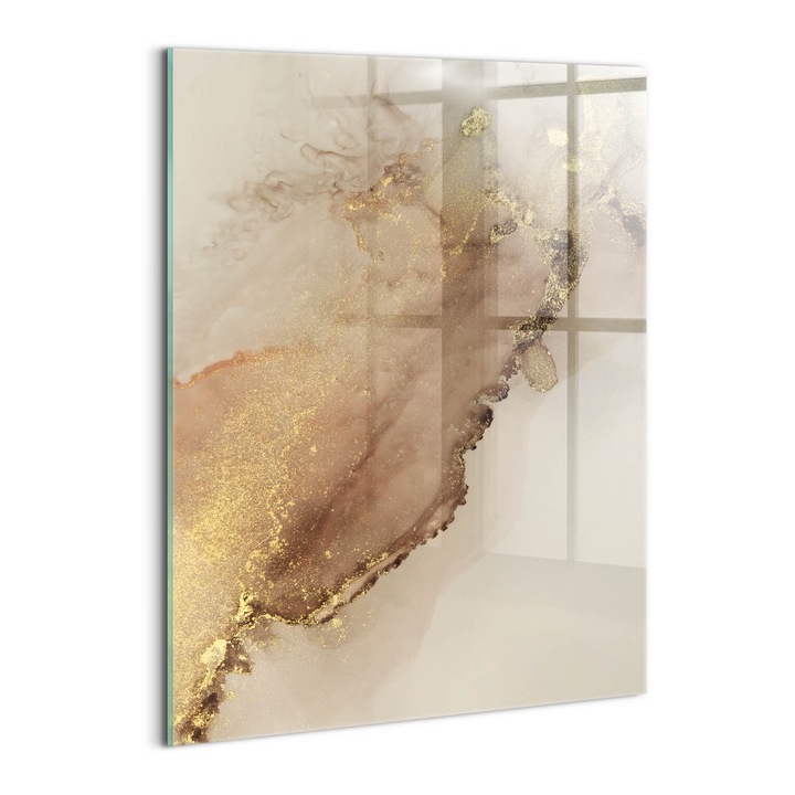 Tablou Sticla, Wallfluent, Arta Moderna, Bej, 60x80 cm, 010010010230100077327