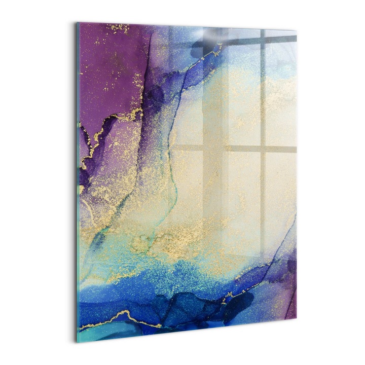 Tablou Sticla, Wallfluent, Marmura colorata, Multicolor, 60x80 cm, 010010010230100088452