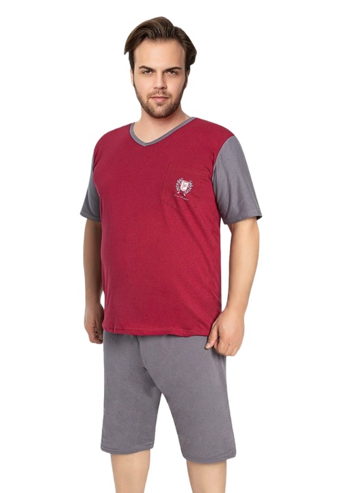 Uramag férfi pizsama, 100% pamut, batal, rövid, 2 db, Piros