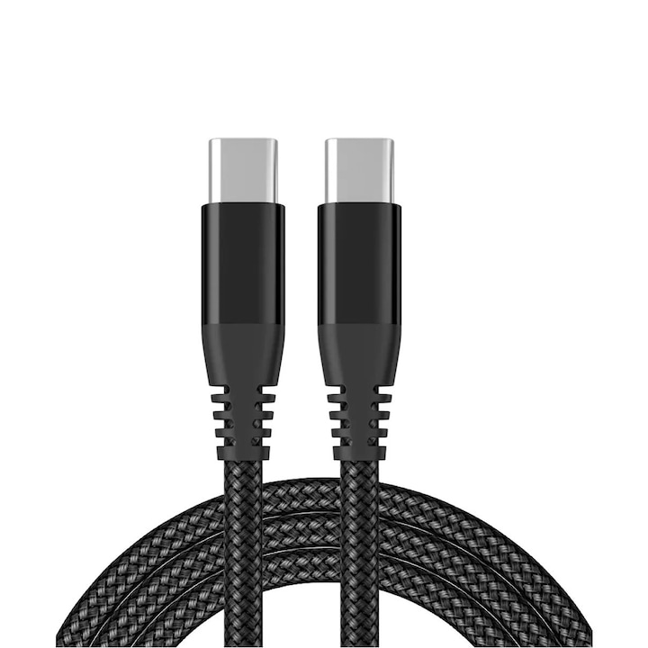 Кабел за данни и бързо зареждане, PRESTIGE CHARGE®, SuperFastCharge за Samsung, 60W, TEXTIL PREMIUM, USB-C към USB-C, Type C, 3m, черен