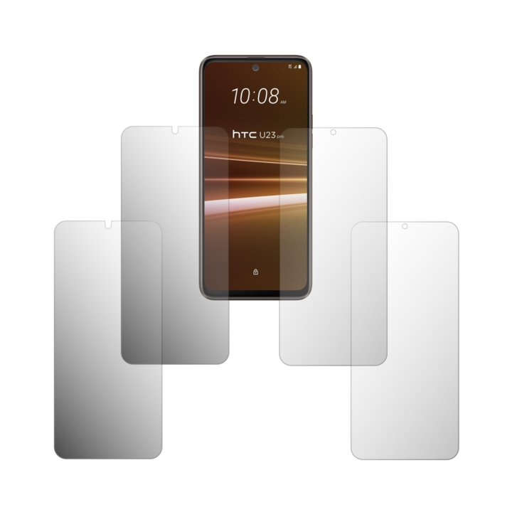 Комплект от 4 протектора за екран Folie24, за HTC U23 Pro, 2X Ultra-Clear + 2X Matte, пълно покритие на дисплея и удобни за калъф, залепващи, гъвкави със саморегенериране