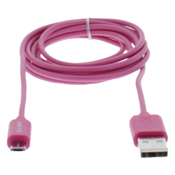 Cablu alimentare si date Q-Link, Fast Charging, USB la Micro-USB PVC 1.5m, Roz