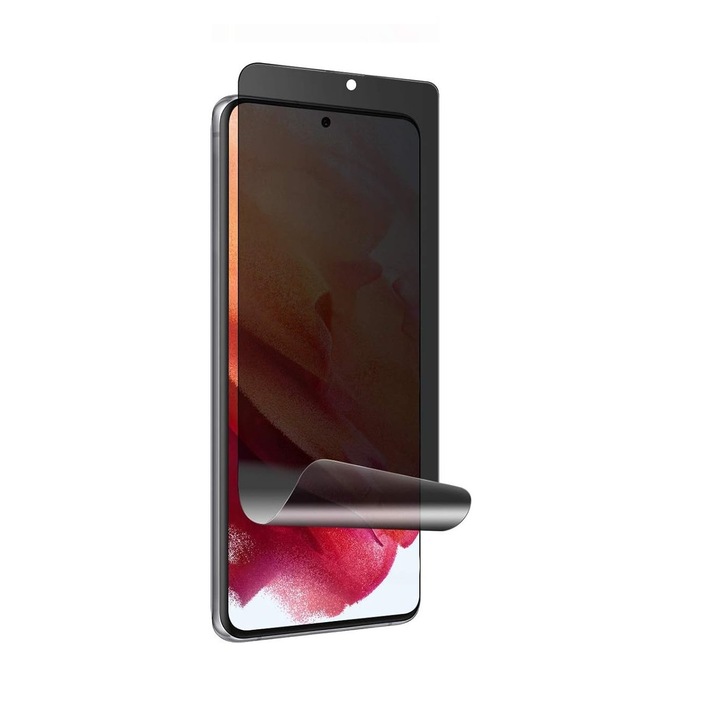 Folie de protectie ecran compatibila cu Samsung S23, Privacy Hydrogel din silicon, TPU, acopera tot ecranul, transparenta, PlanetPhone®