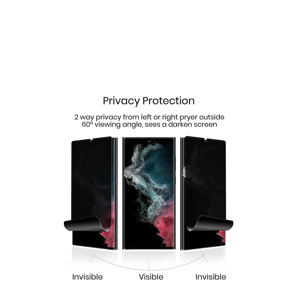 Folie de protectie ecran compatibila cu Samsung S23 Ultra, Privacy Hydrogel din silicon, TPU, acopera tot ecranul, transparenta, PlanetPhone®