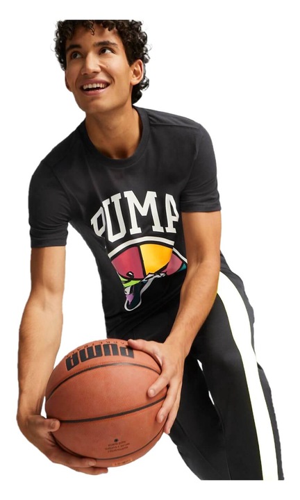 Мъжка тениска, Puma, Box Out SS Basketball Tee 1, Памучен материал, Черен, Черен