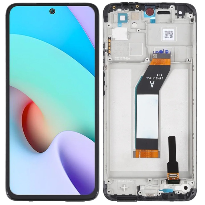 Display pentru Xiaomi Redmi 10, IPS, cu rama, Negru, LCD, Ecran Tactil