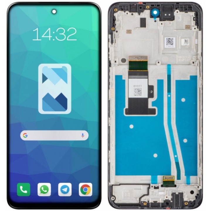 Дисплей за Motorola Moto G53 5G XT2335, IPS, с рамка, Черен, LCD, Touch Screen