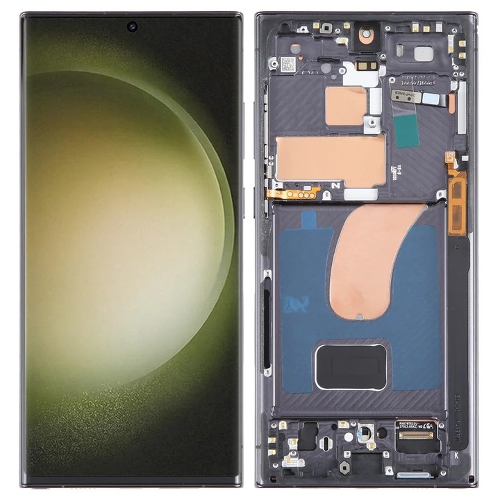 Дисплей за Samsung Galaxy Galaxy S23 Ultra S918 S918, OLED, с рамка, Черен, LCD, Touch Screen